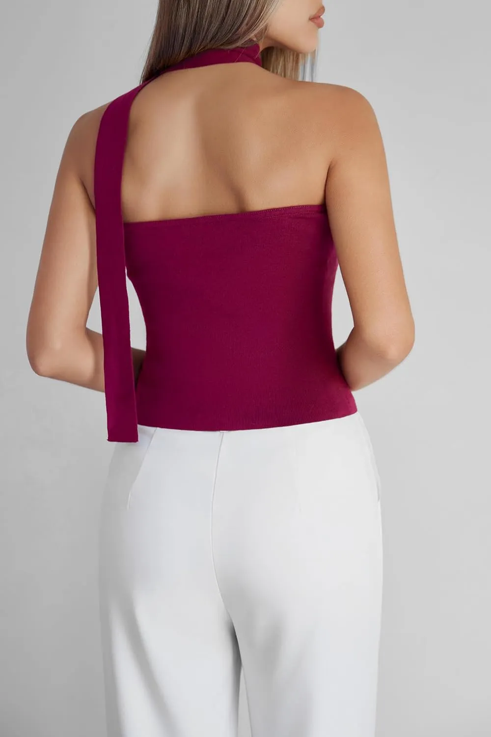 Arach&Cloz Women's Cashmere Blend Non Slip Going Out 2 in 1 Y2k Tube Tops with Scarf 2025