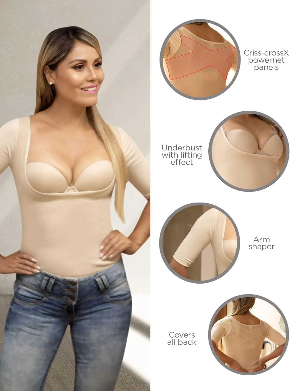 ARANZA Back Support Posture Corrector Waist Trainer Tummy Control Shapewear Top Faja Espalda