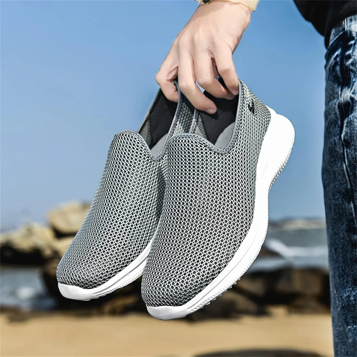Arch Support Hiking Shoes for Men Slip-On Comfortable Light-Weight Shoe Comfortable & Light-Weight Stretch Shoes