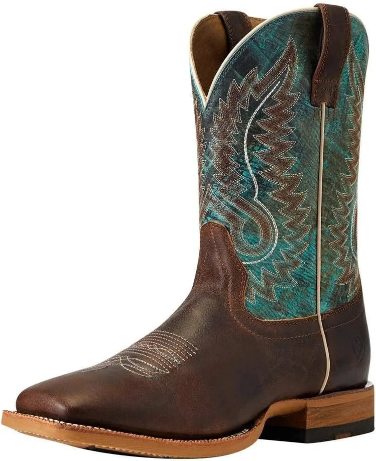 ARIAT Men's MNS Cow Camp Better BRN/Cool Blue Western Boot