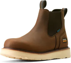 Ariat Men's Rebar Wedge Chelsea Waterproof Work Boot, Distressed Brown, 7.5