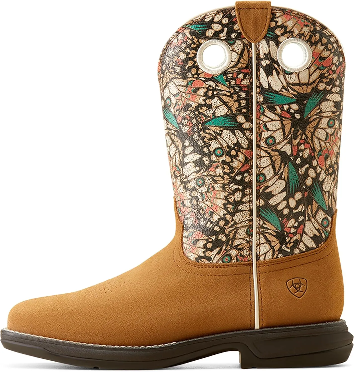 ARIAT Womens Anthem Myra Graphic Square Toe Pull On Casual Boots Ankle Low Heel 1-2" - Brown