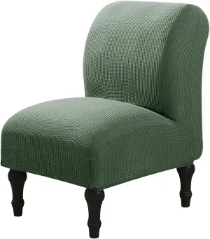 Armless Chair Covers Stretch, Slipper Chair Cover Removable Slipper Chair Cover Nonslip Furniture Protector Covers -Army Green-one Size