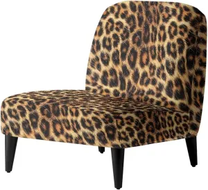 Armless Couch Cover Removable Armless Accent Chair Cover Washable Slipper Chair Slipcover Stretch Spandex Chair Protector Covers Modern Home Decor, Leopard Print