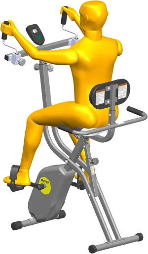 Arms and feet Folding Exercise Bike Trainer Equipment for Home Workout Stationary Magnetic Foldable Upright Recumbent Indoor Cycling Bicycle with Adjustable Resistance for Seniors