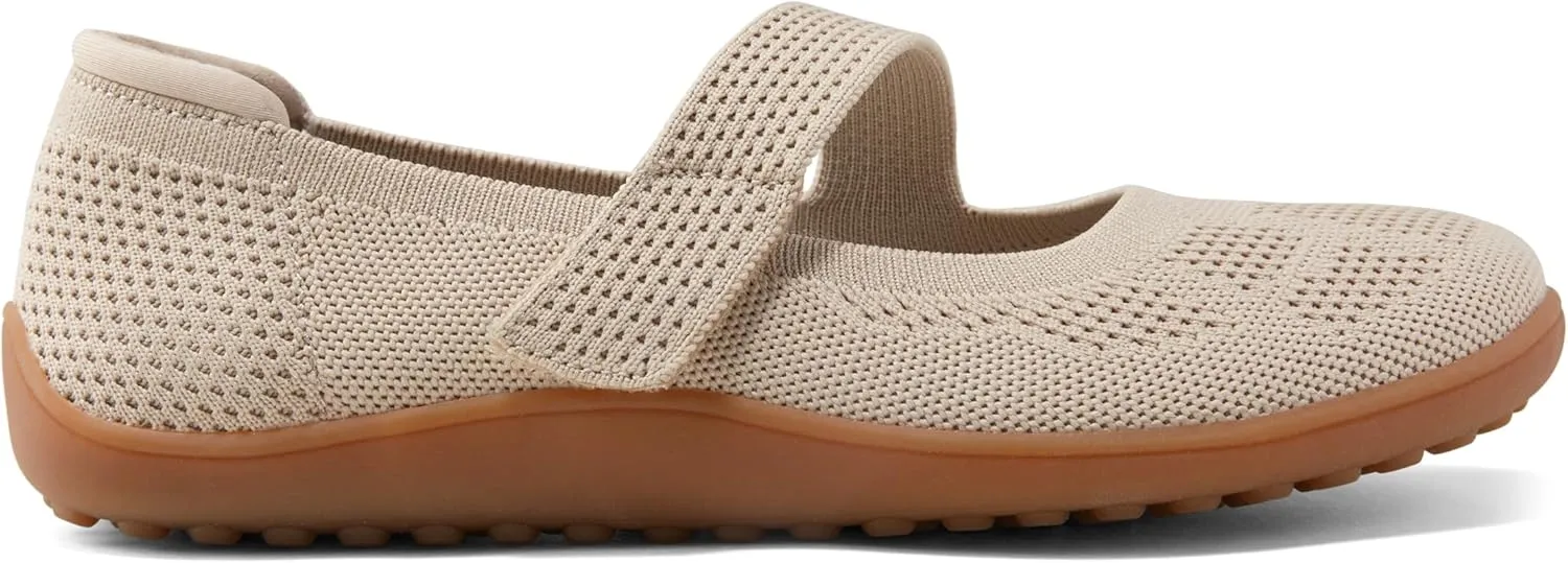 Arromic Wide Toe Box Flat Shoes Women Mary Jane Flat Shoes Comofortable Ballet Flat with Adjustable Straps Slip on Washable Knit Casual Flats
