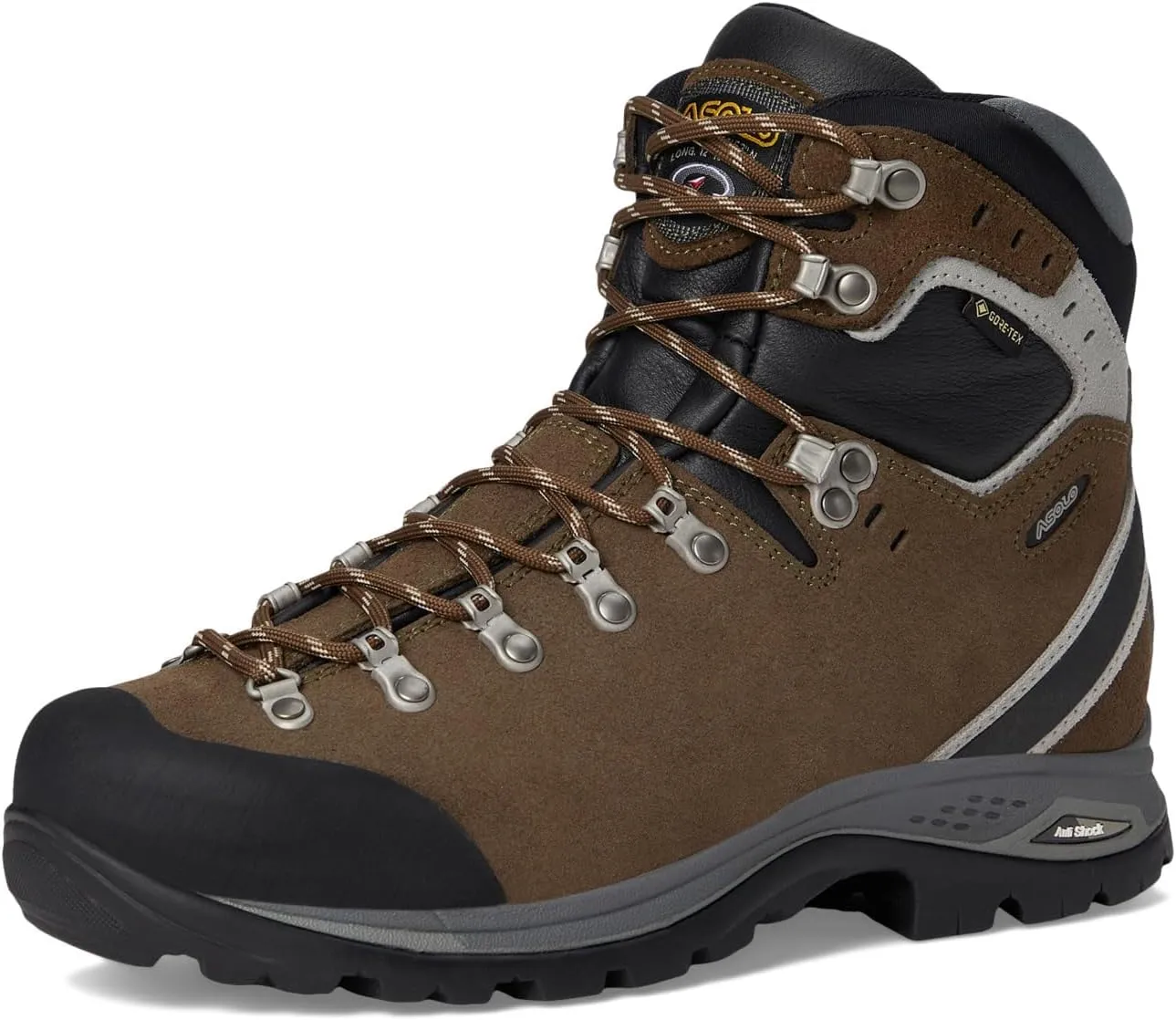 ASOLO Men's Greenwood EVO GV Water-Resistant Cushioned Perwanger Leather Ankle Trekking Hiking Boots | Toe Rubber Cap