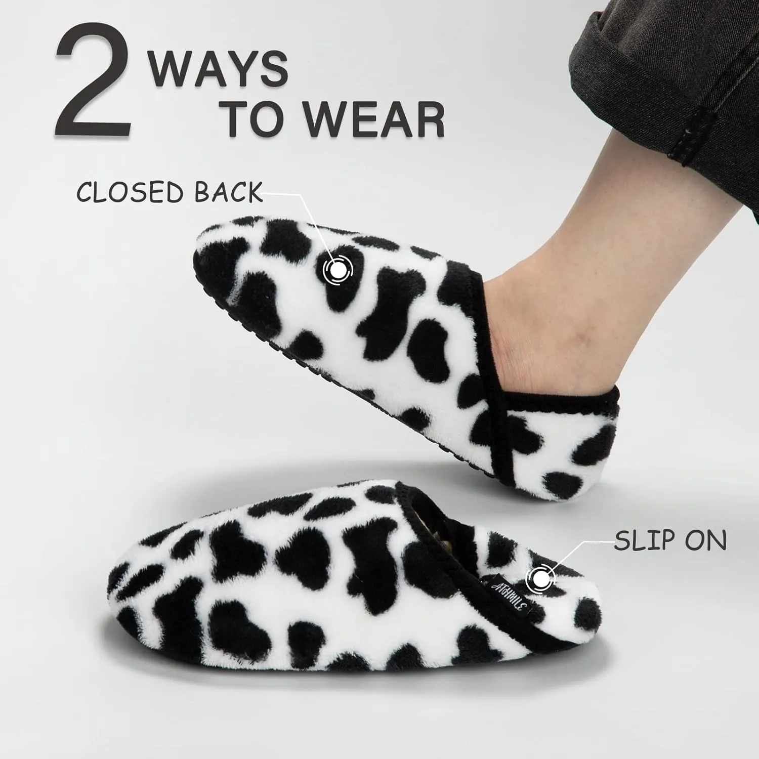 ATHMILE House Slippers for Women Men Indoor Barefoot Slippers Socks Furry Slip on House Shoes Cozy Comfy Slippers for Home Bedroom Travel Yoga