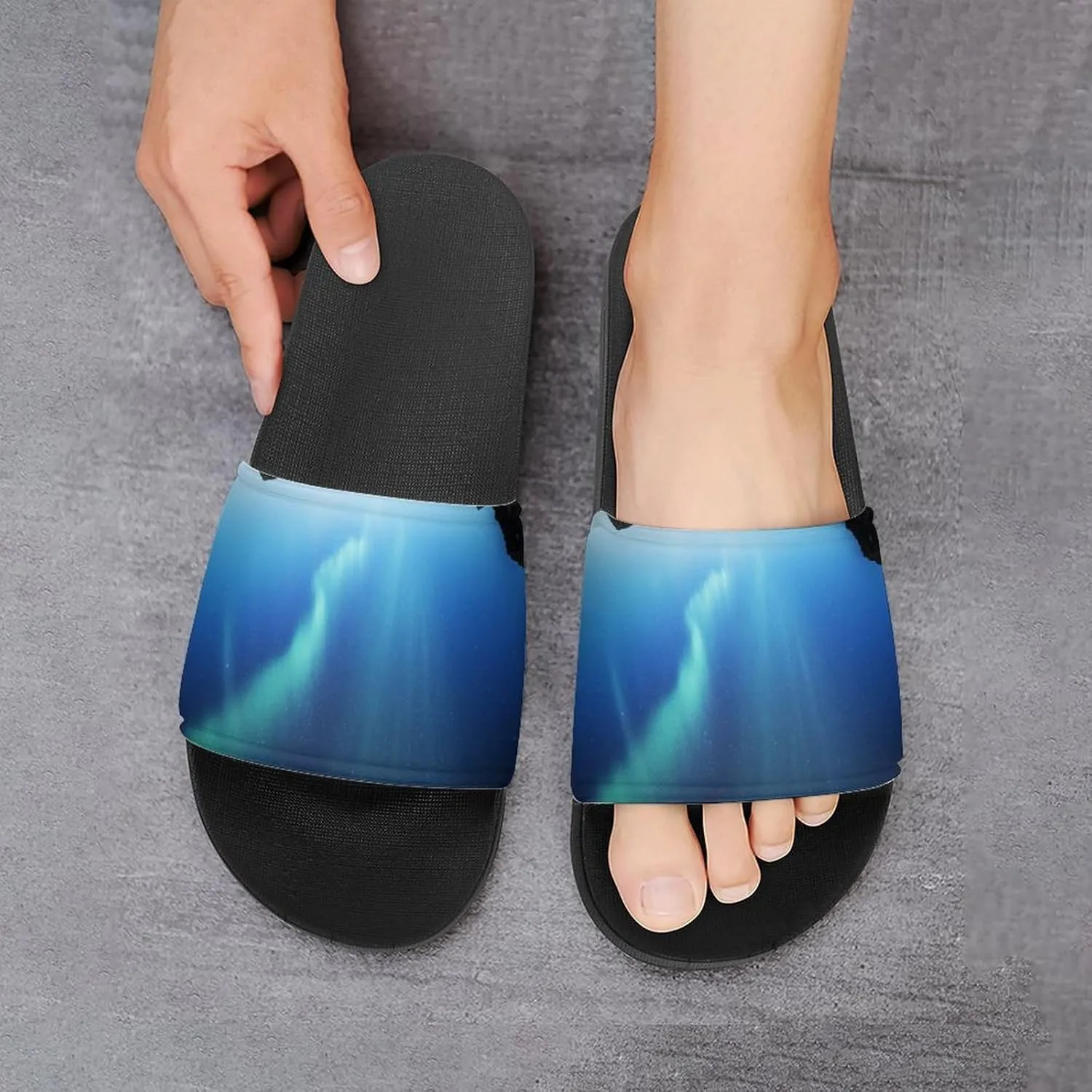 Aurora Borealis Shower Sandals Home Slippers Non-Slip Quick Drying Beach Bathroom Slipper