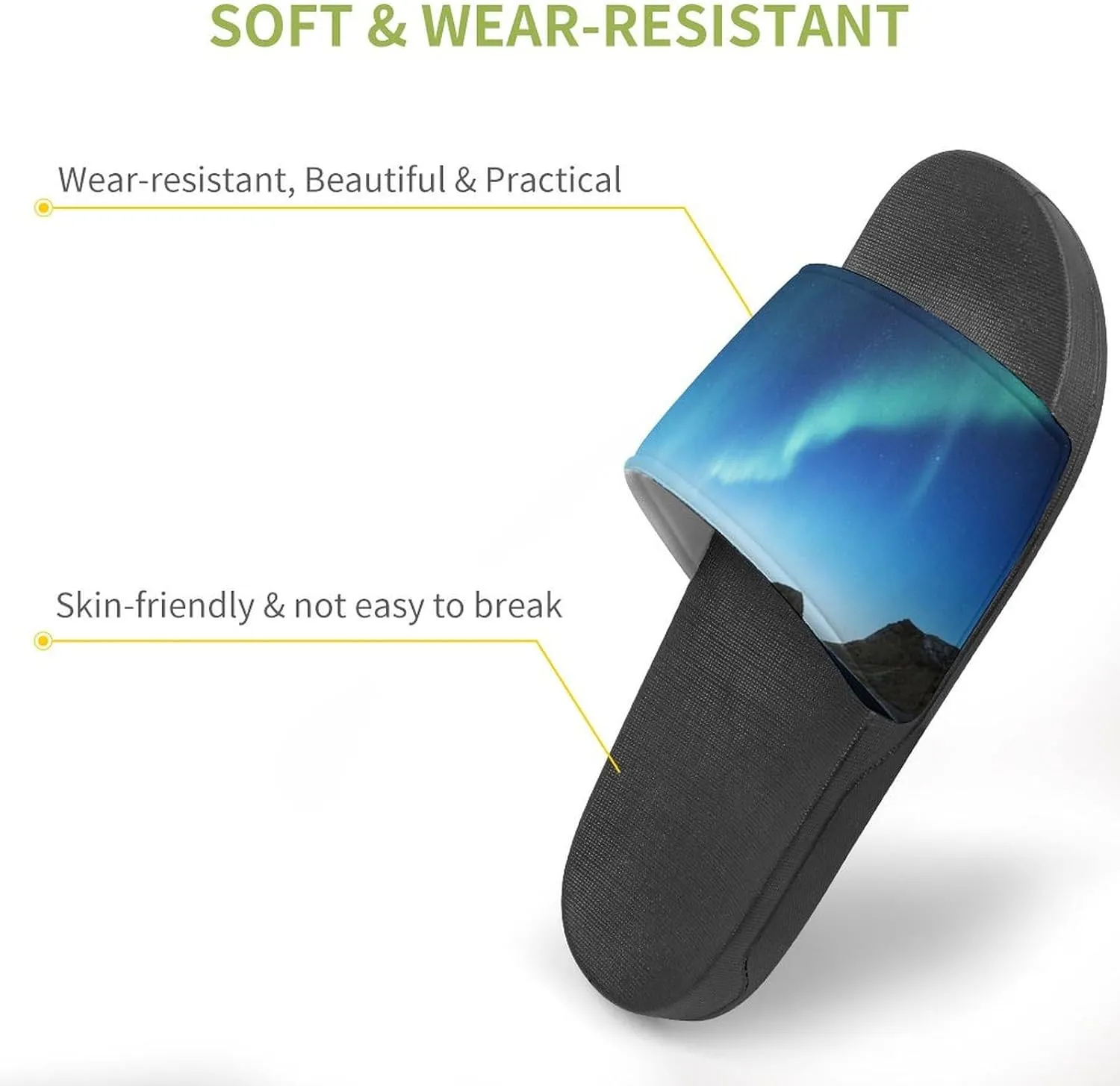 Aurora Borealis Shower Sandals Home Slippers Non-Slip Quick Drying Beach Bathroom Slipper