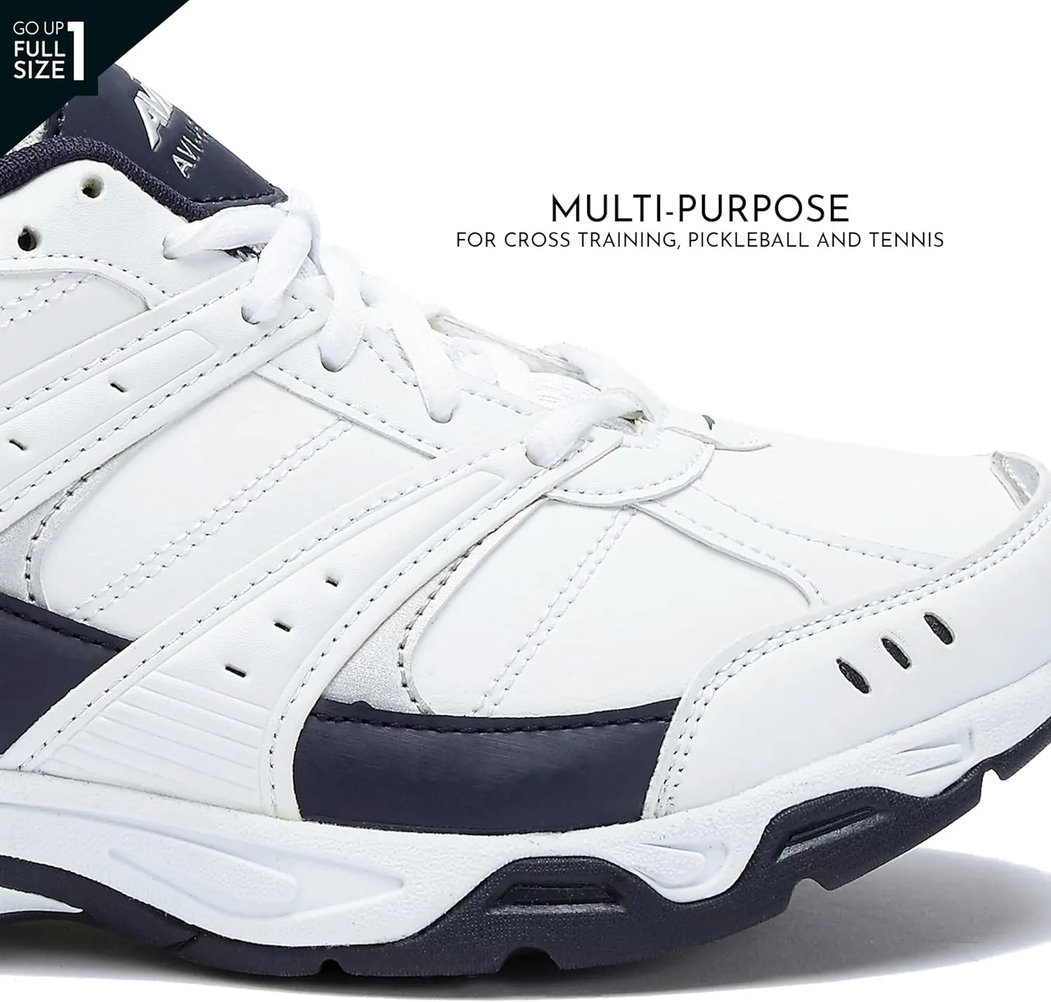 Avia Avi-Verge Mens Sneakers - Cross Trainer Mens Tennis Shoes, Pickleball or Walking Shoes for Men, Medium or Extra Wide Width Court Shoes Size 7 to 16