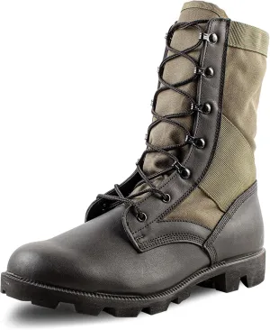 B Belleville Arm Your Feet Men's 8 Inch Canopy Jungle Boots - Highly Breathable Leather & Nylon Upper, Medial Side Drainage Vents, and Classic Panama Outsole Tread