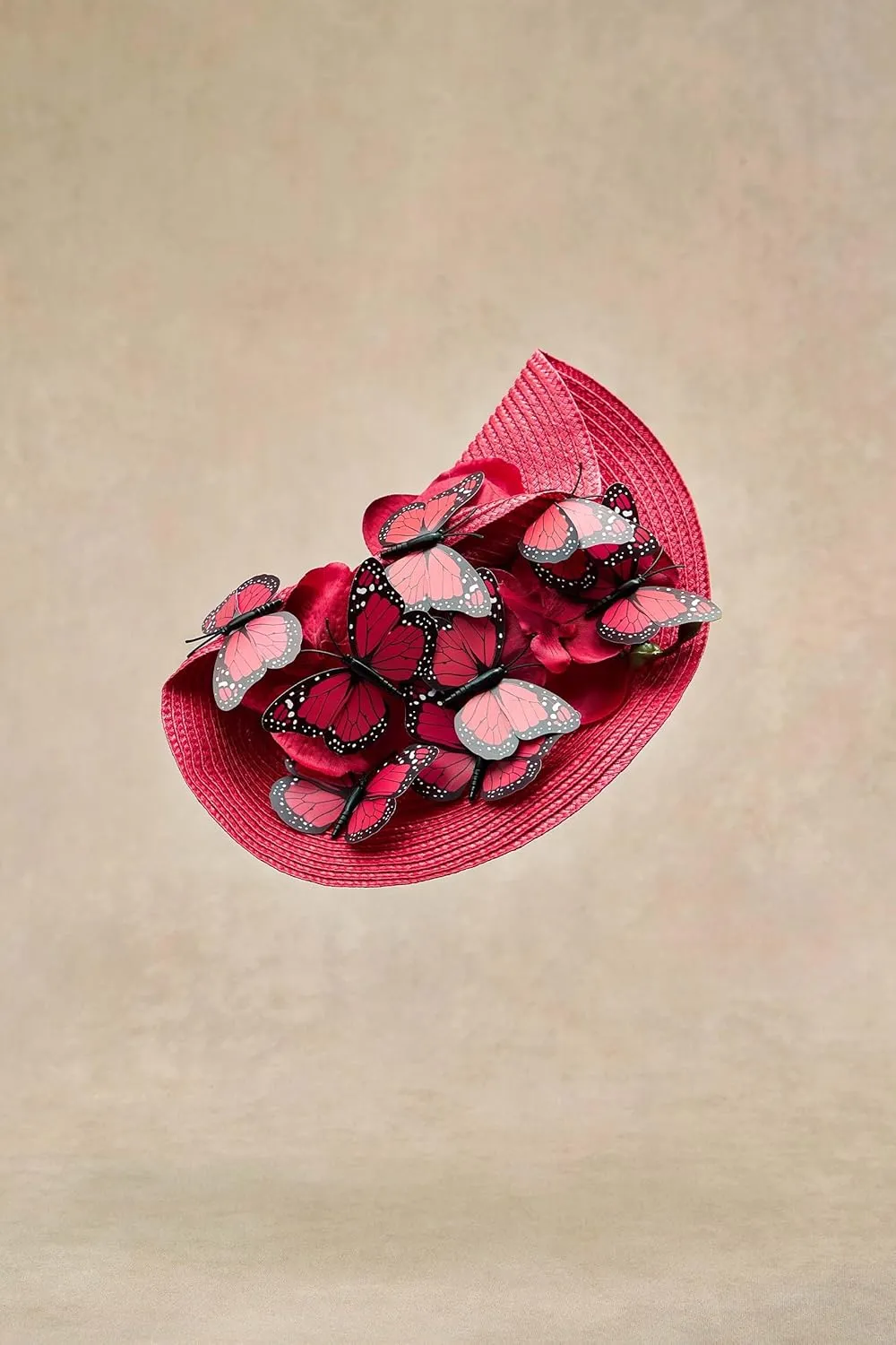 BABEYOND Tea Party Fascinator Hat for Women Kentucky Headwear Derby Wide Brim Butterfly Church Hat for Cocktail Wedding
