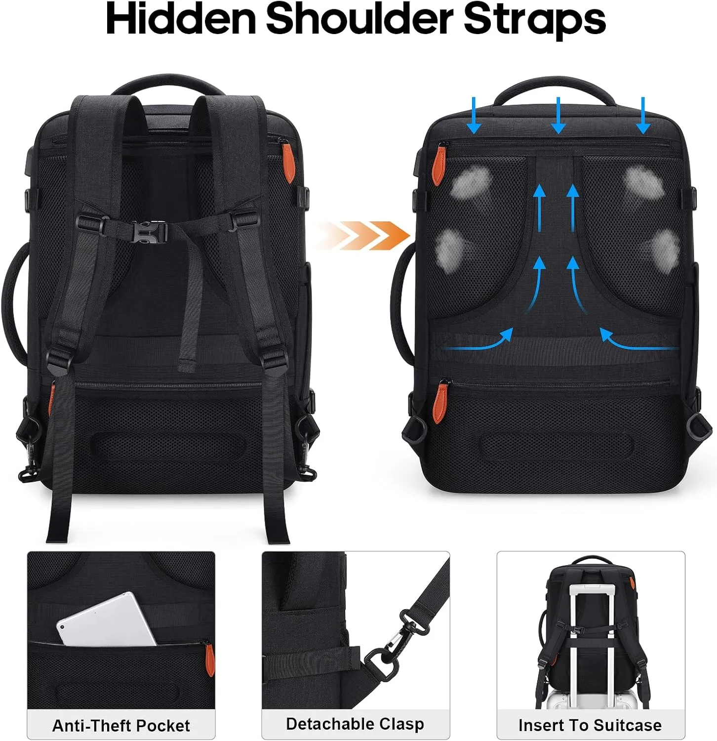 Bagsure Travel Backpack, 42L Carry on Luggage, Flight Approved Expandable Backpack, Laptop Backpack