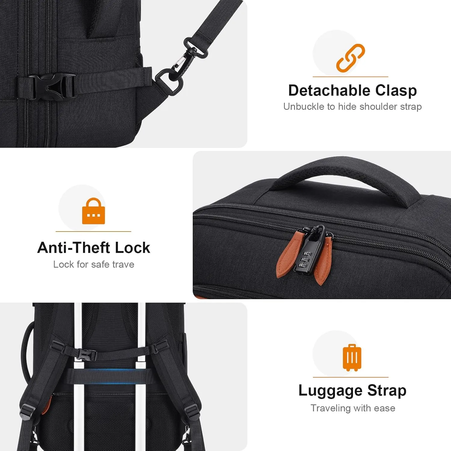 Bagsure Travel Backpack, 42L Carry on Luggage, Flight Approved Expandable Backpack, Laptop Backpack