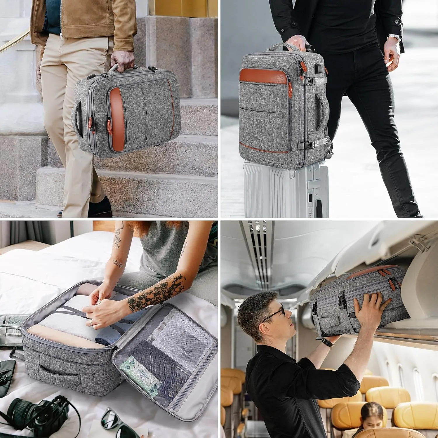 Bagsure Travel Backpack, 42L Carry on Luggage, Flight Approved Expandable Backpack, Laptop Backpack