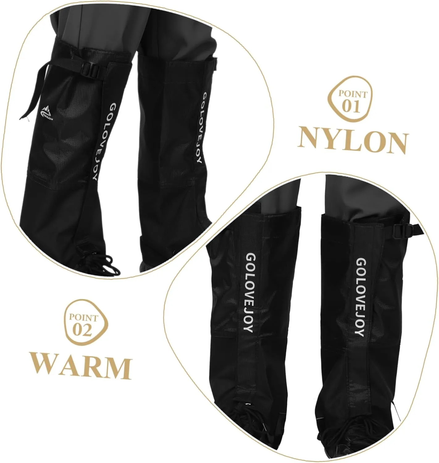 balacoo Boots Snow Leg Gaiters for Hiking Leg Covers Hiking Boot Gaiters Waterproof Winter Outdoor Boot Gaiters