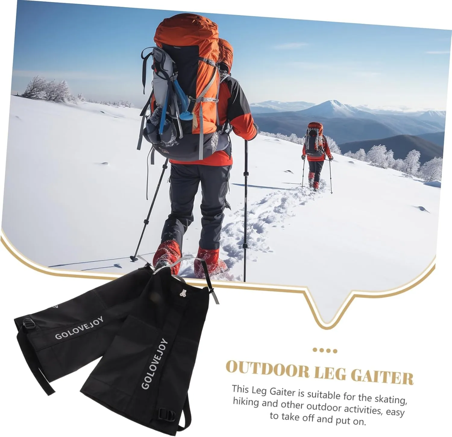 balacoo Boots Snow Leg Gaiters for Hiking Leg Covers Hiking Boot Gaiters Waterproof Winter Outdoor Boot Gaiters