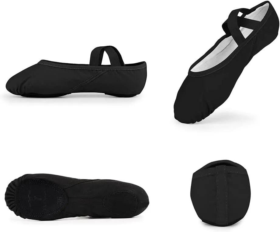 Ballet Slipper Dance Shoes for Women & Girls - Canvas Ballet Shoes for Yoga