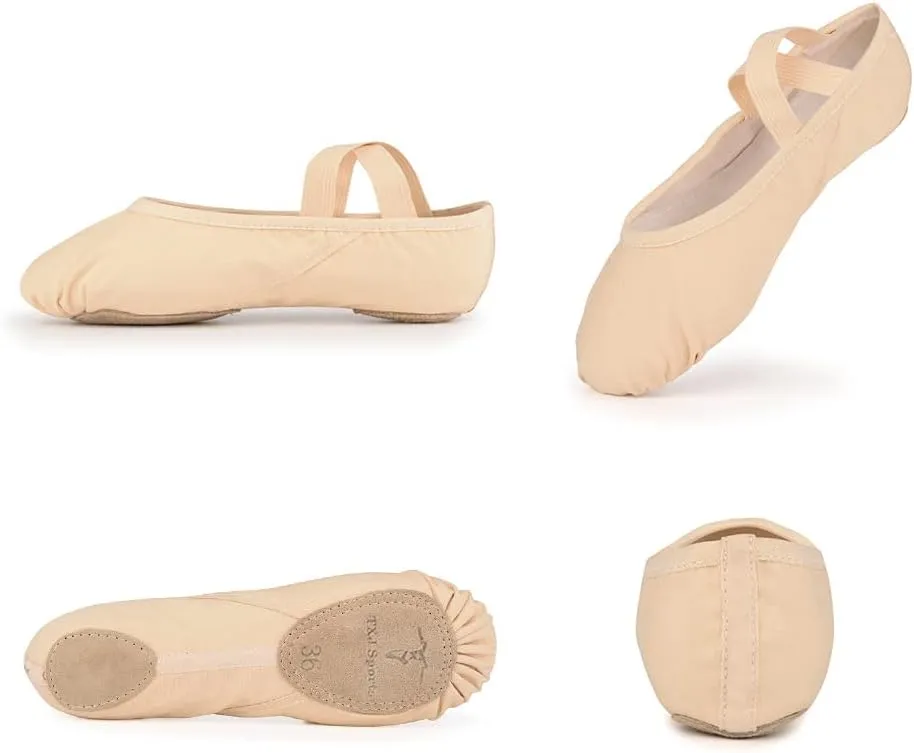 Ballet Slipper Dance Shoes for Women & Girls - Canvas Ballet Shoes for Yoga