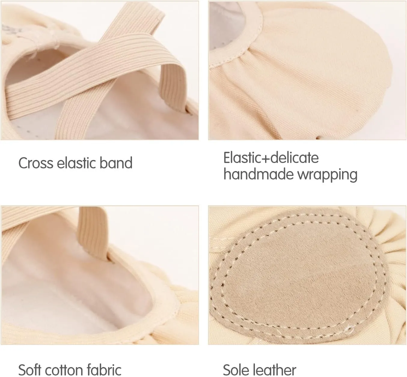 Ballet Slipper Dance Shoes for Women & Girls - Canvas Ballet Shoes for Yoga
