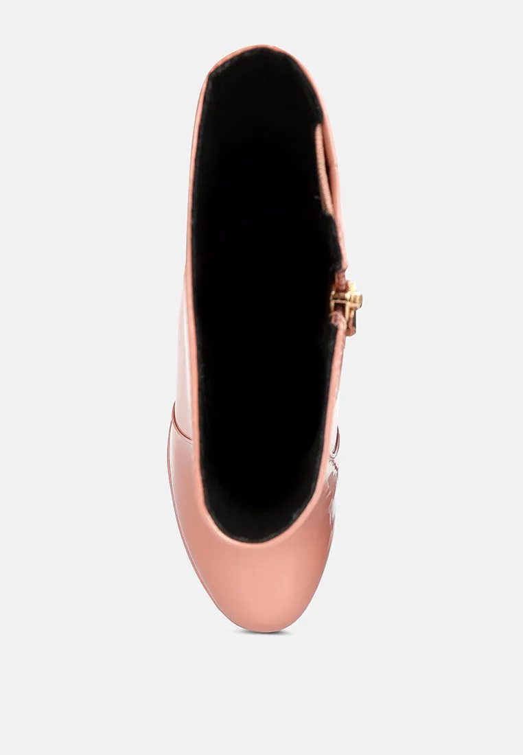 Bander Patent Pu High Heel Platform Ankle Boots By Ruw