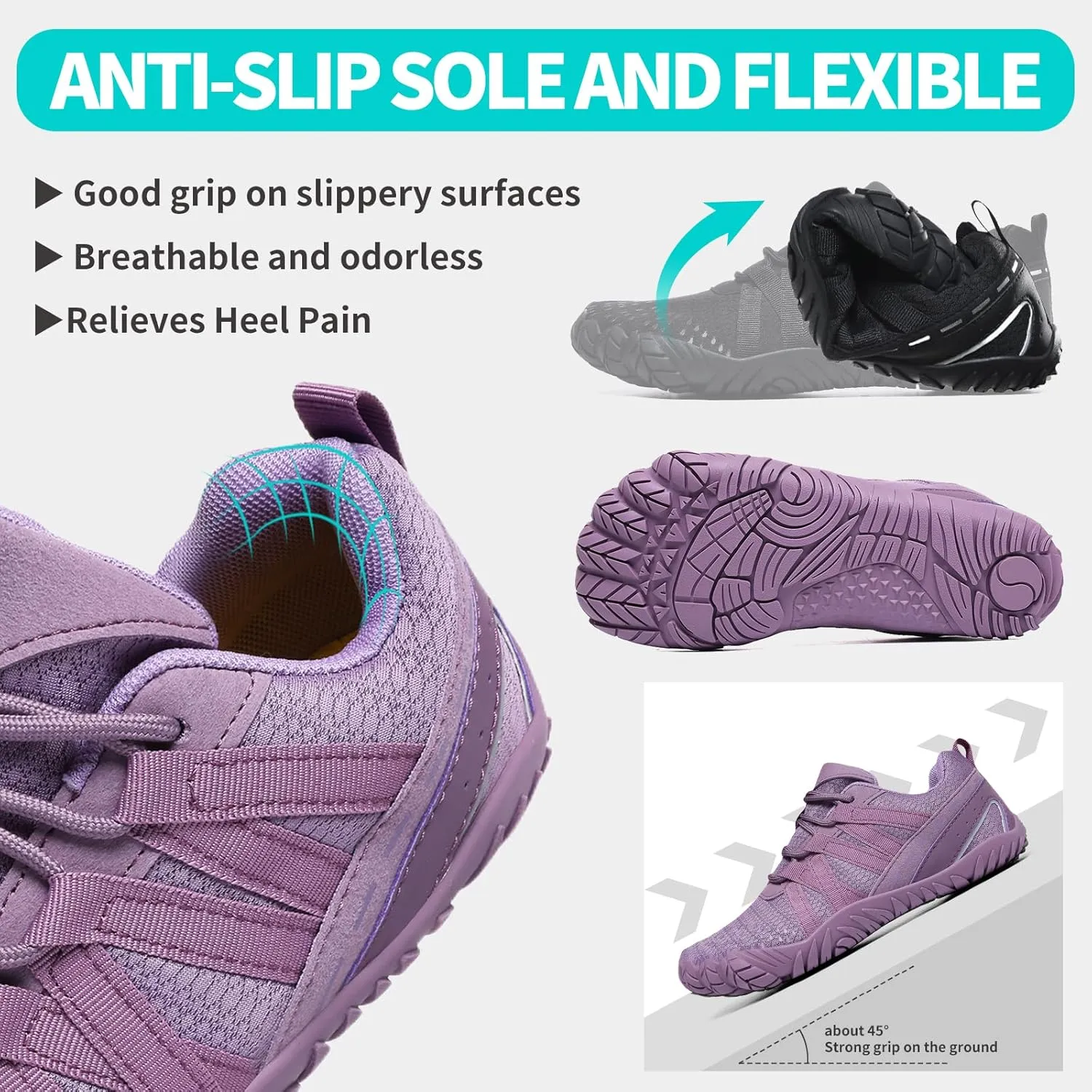 Barefoot Shoes Women Men Minimalist Zero Drop Wide Toe Box Water Shoes Hiking Barefoot Footwear Unisex Sneakers for Workout Cross-Trainer Walking Running Camping Beach Weightlifting Grounding Sport