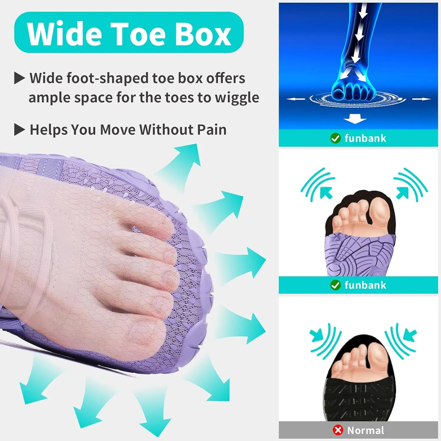 Barefoot Shoes Women Men Minimalist Zero Drop Wide Toe Box Water Shoes Hiking Barefoot Footwear Unisex Sneakers for Workout Cross-Trainer Walking Running Camping Beach Weightlifting Grounding Sport