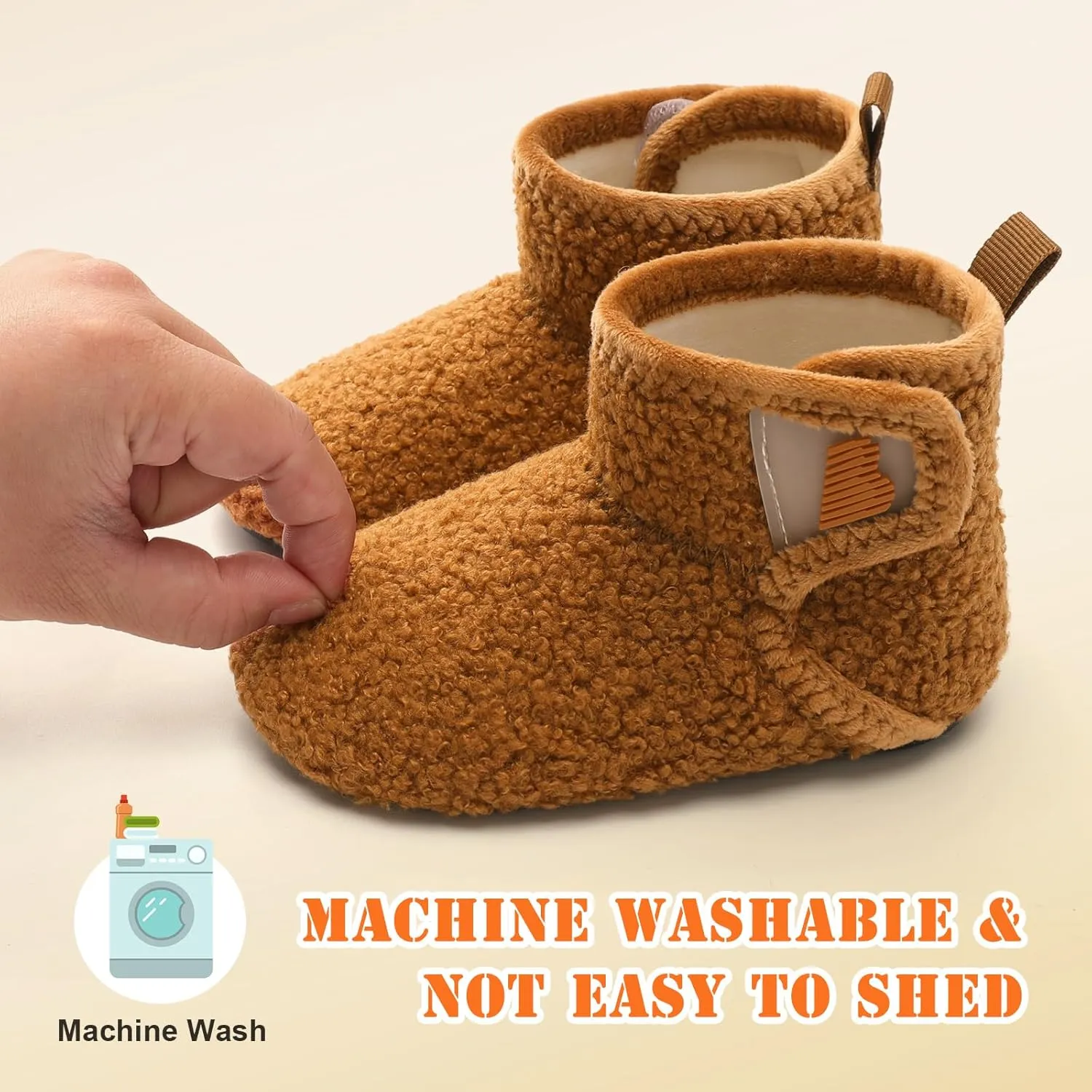 BARERUN Toddler Slippers Girls Boys House Shoes Baby Winter Booties Plush Cozy Kids House Slipper Warm Lightweight Infant Walking Shoes Socks