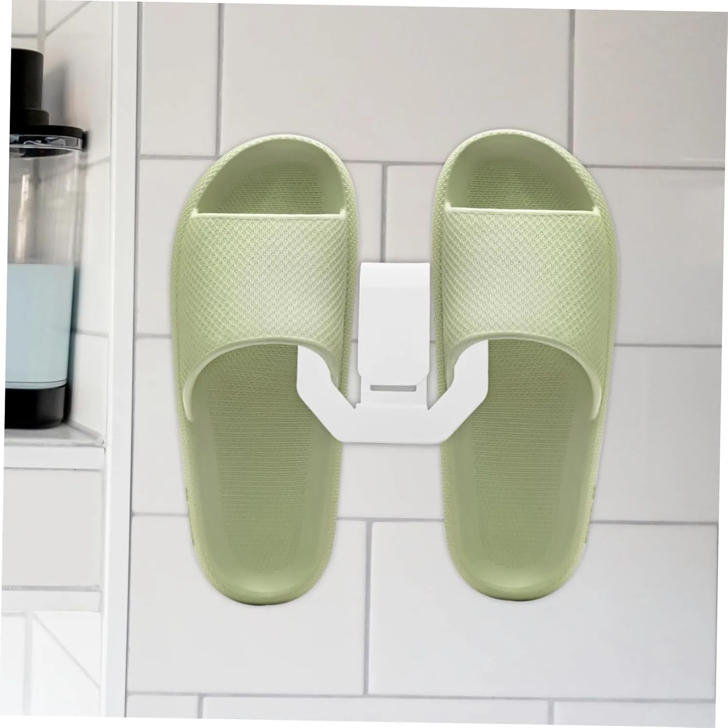 Bathroom Accessories Set 5pcs Wall Hooks Slipper Hanger No-Punch Space-Saver Carbon Steel Wall Mount