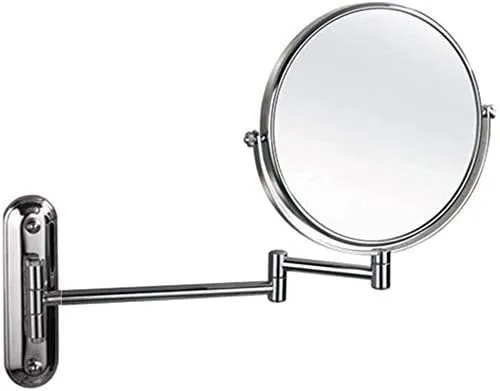 Bathroom Double-Sided Wall Mounted Beauty Mirror Folding Telescopic Mirror Hd Rotating Magnification 3 Times Makeup Mirror