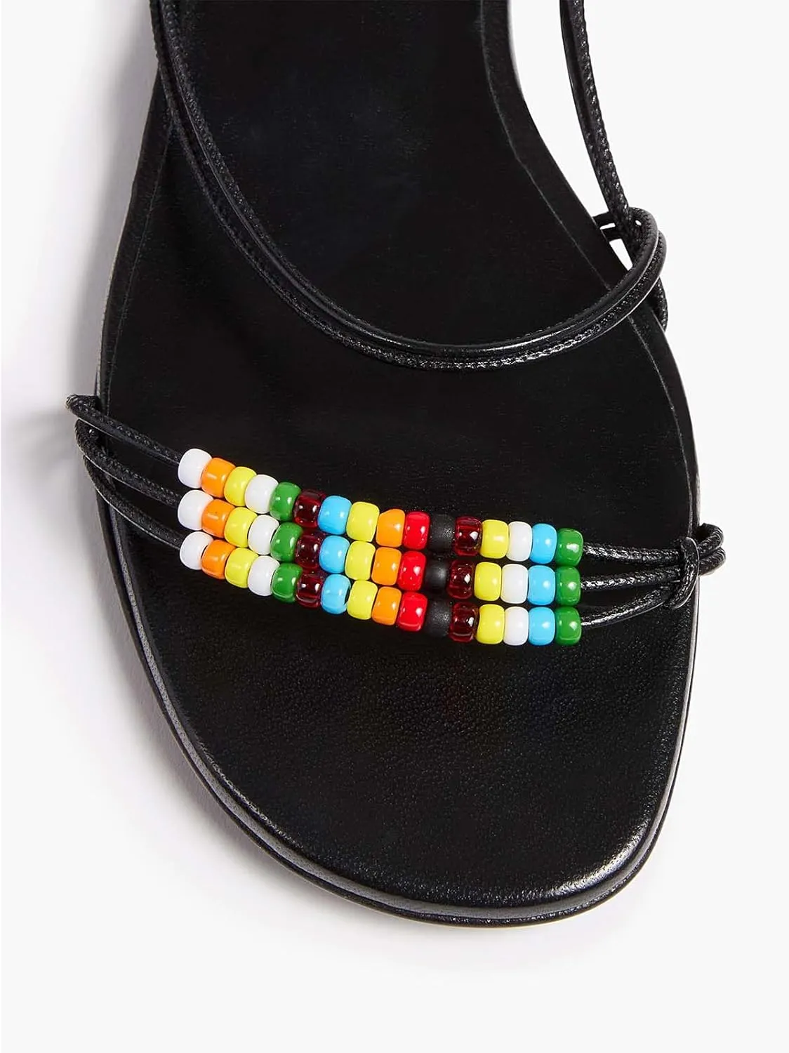 Beaded Strappy Flat Sandals for Women Bohemian Sandals Open Toe Slingback Flats Summer Vacation Beach Casual Daily Dressy Cute Shoes