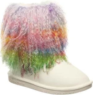 BEARPAW Boo Youth Rainbow Size 5 | Youth's Boot Classic Suede | Youth Slip On Boot | Comfortable Winter Boot