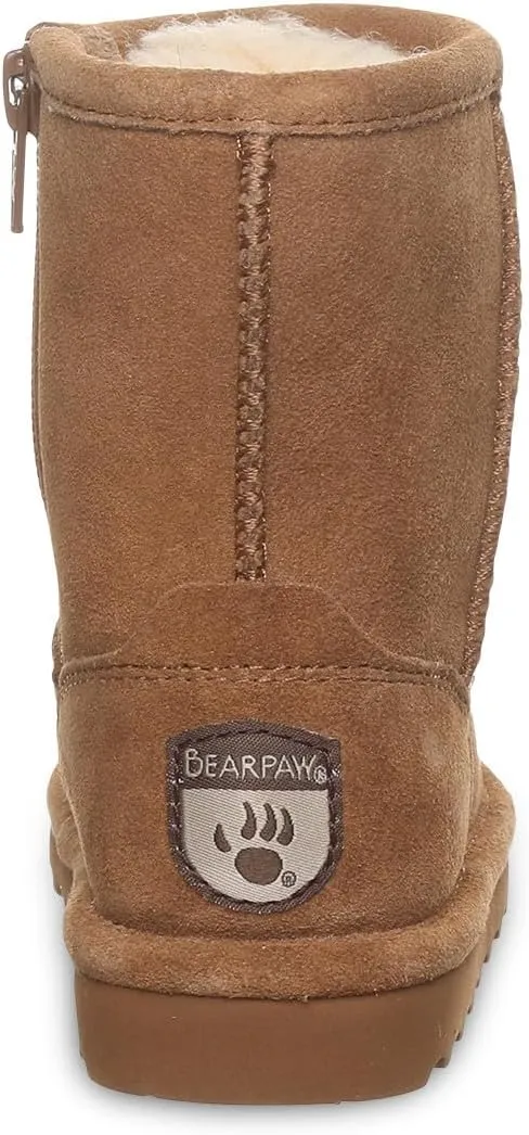 BEARPAW Elle Toddler Multiple Colors | Toddler's Boot Classic Suede with Zipper | Kid's Slip On Boot | Comfortable Winter Boot