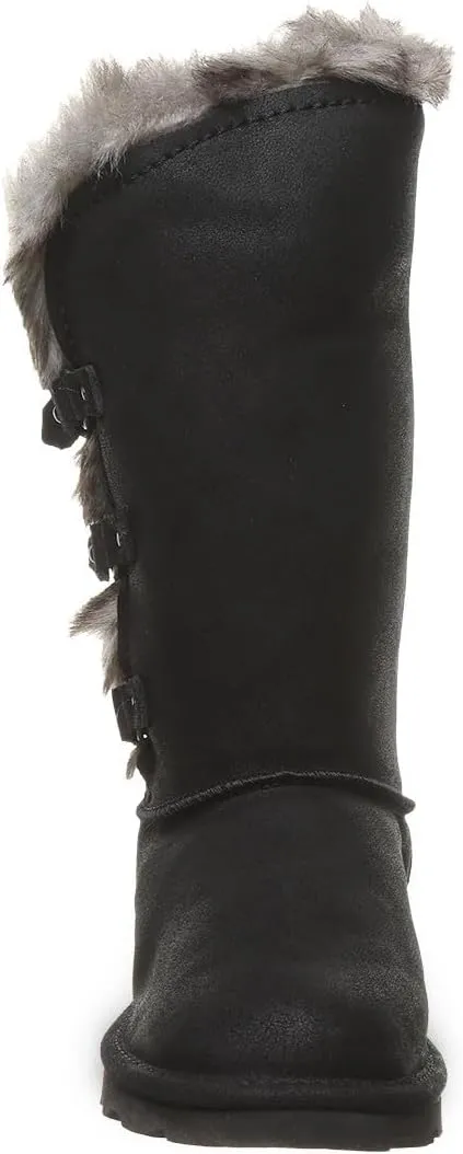BEARPAW Women's Emery Classic Suede Slip on Winter Boot Snow