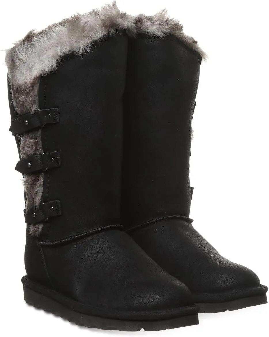 BEARPAW Women's Emery Classic Suede Slip on Winter Boot Snow