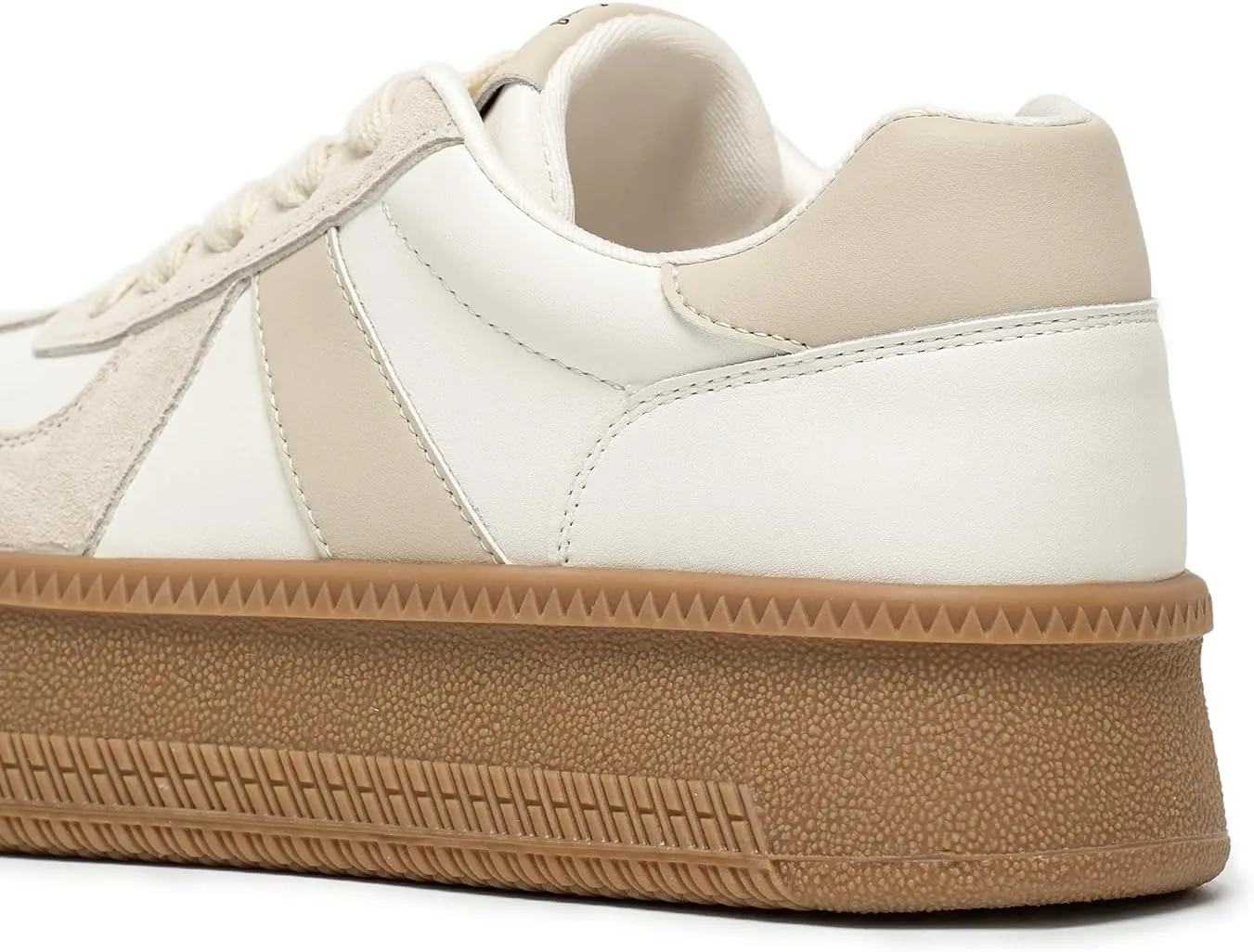BEAU TODAY Womens Platform Retro Sneakers, Fashion Sneakers for Women, Casual Suede Leather Sneakers, Comfortable Lace Up Non-Slip Walking Tennis Trainer Shoes