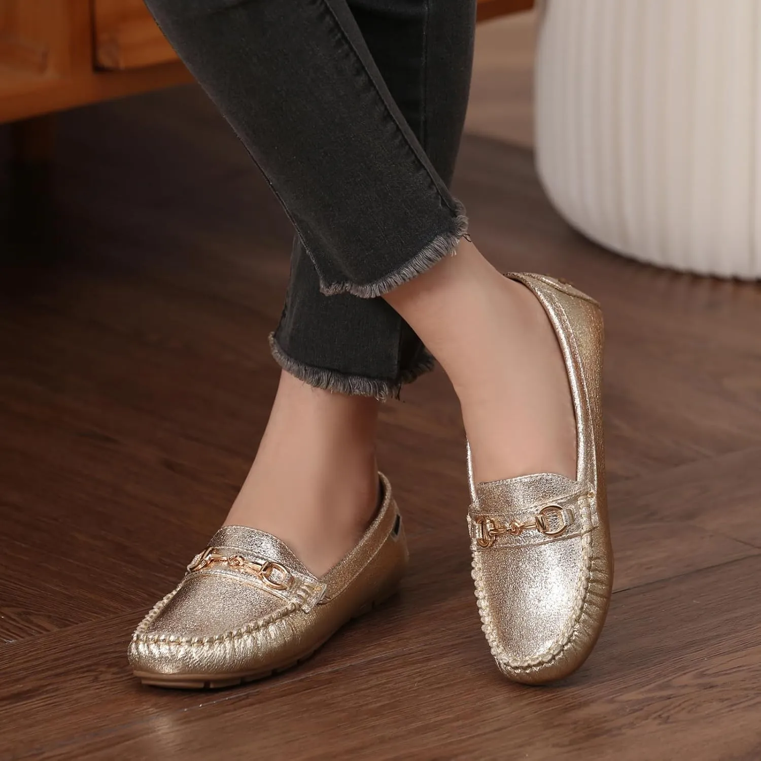 Bernal Women Penny Loafers Casual Comfortable Slip On Flat Shoes Driving Loafers Work Walking Shoes