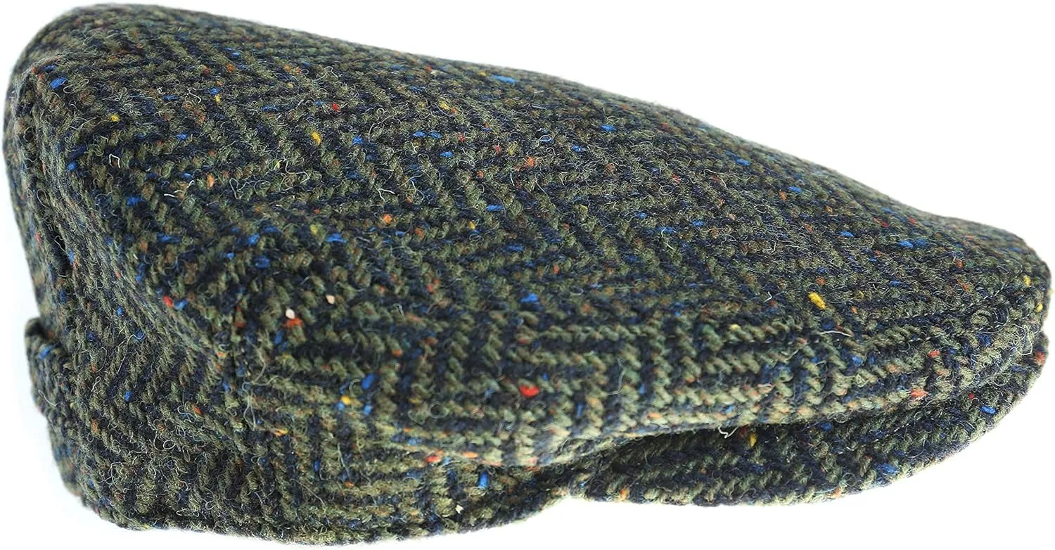 Biddy Murphy Donegal Tweed Newsboy Flat Cap for Men, 100% Irish Wool Hat, Robust and Non-Flimsy, Made in Ireland
