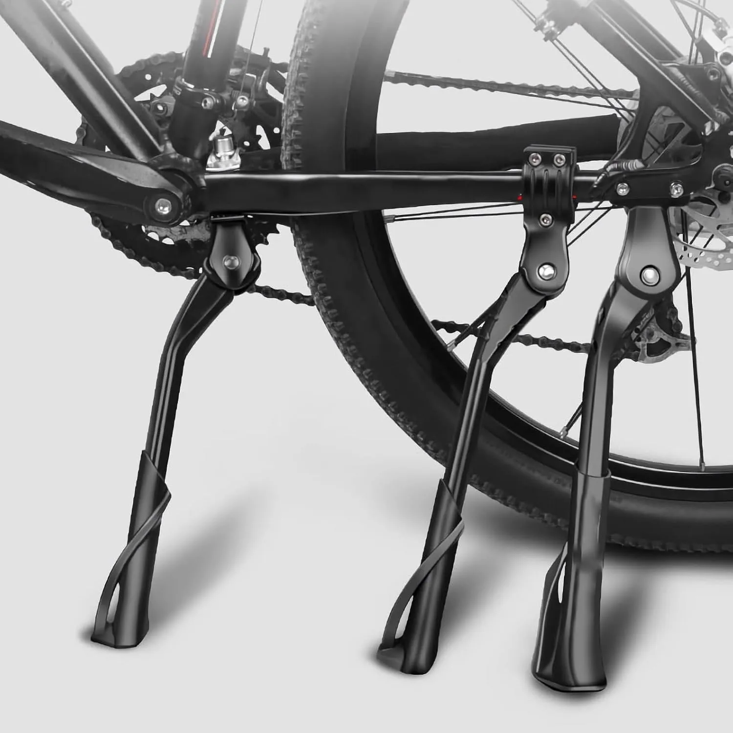 Bike Kickstand for Haibike SDURO HardSeven 3.0, Aluminum Adjustable Kickstand Foot Side Stand Suppor Rear Side Bicycle Stand with Non-Slip Rubber Foot,B