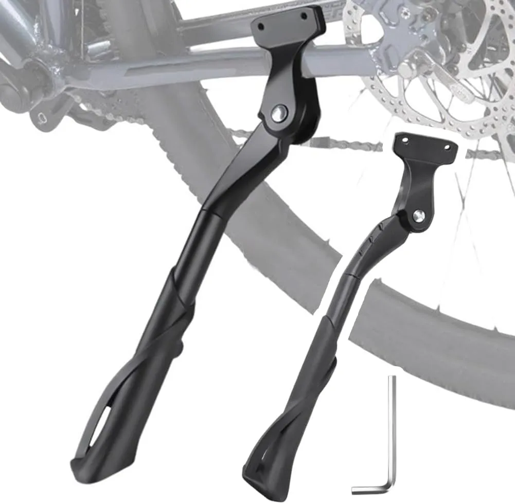 Bike Kickstand for Haibike SDURO HardSeven 3.0, Aluminum Adjustable Kickstand Foot Side Stand Suppor Rear Side Bicycle Stand with Non-Slip Rubber Foot,B