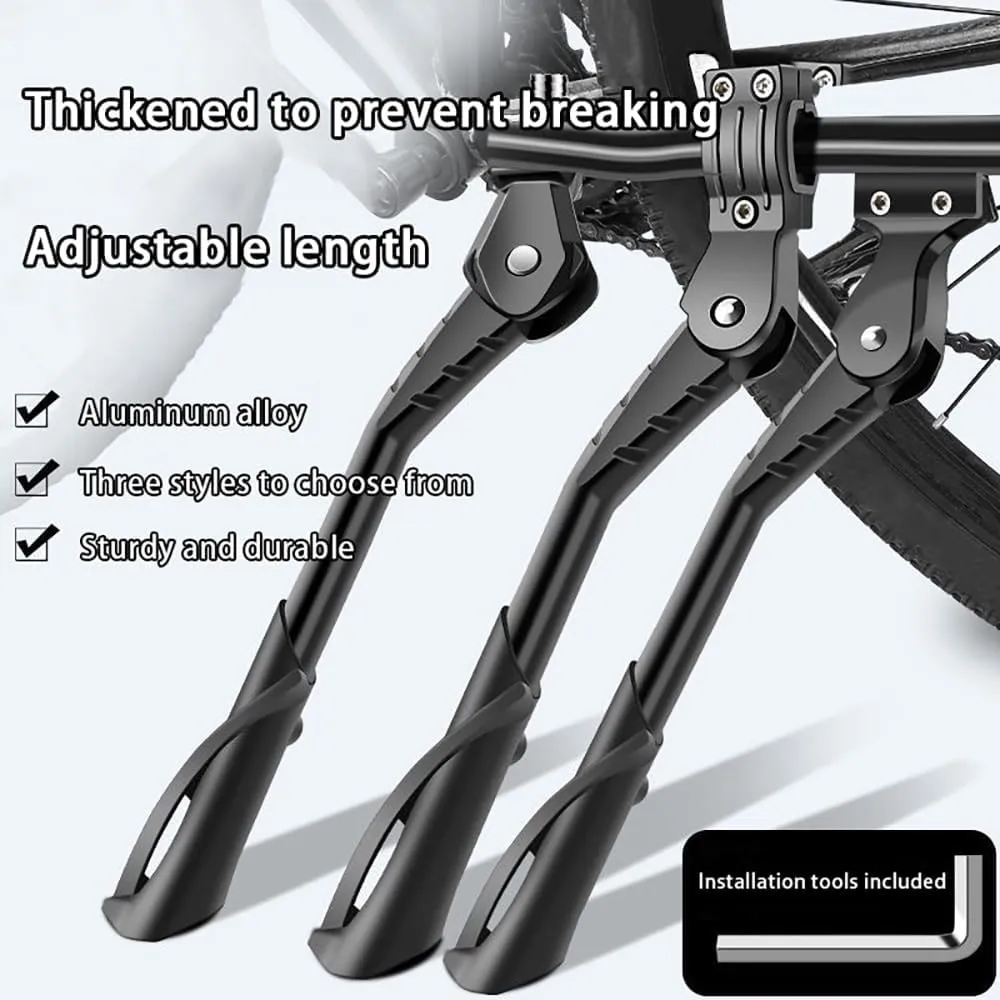 Bike Kickstand for Haibike SDURO HardSeven 3.0, Aluminum Adjustable Kickstand Foot Side Stand Suppor Rear Side Bicycle Stand with Non-Slip Rubber Foot,B