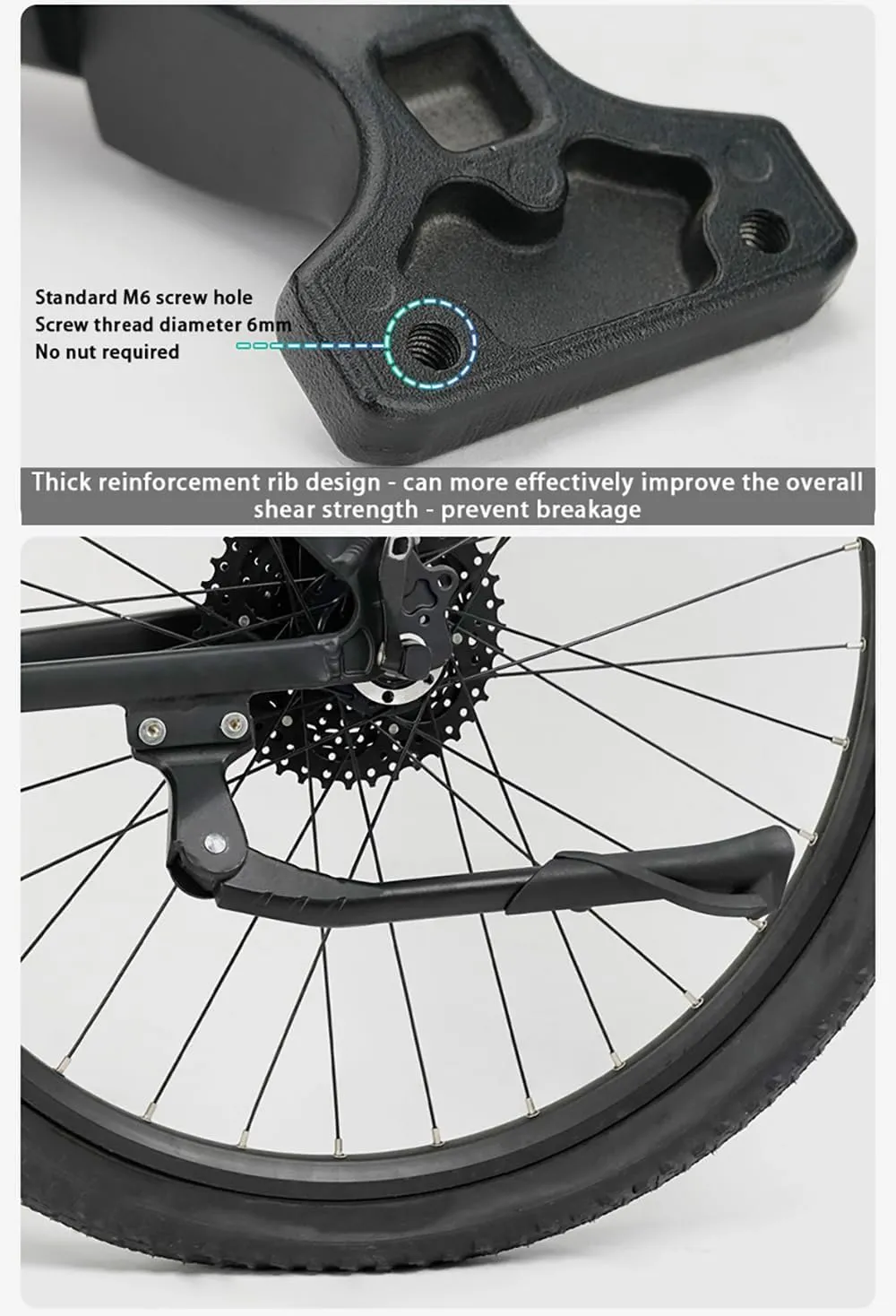 Bike Kickstand for Haibike SDURO HardSeven 3.0, Aluminum Adjustable Kickstand Foot Side Stand Suppor Rear Side Bicycle Stand with Non-Slip Rubber Foot,B