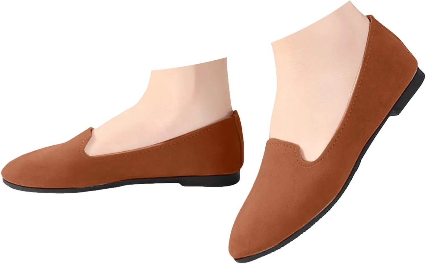 Black Flats for Women Slip on Classic Flats Comfortable Dressy Faux Suede Ballet Flats Shoes Casual Walking Flat Shoes for Women