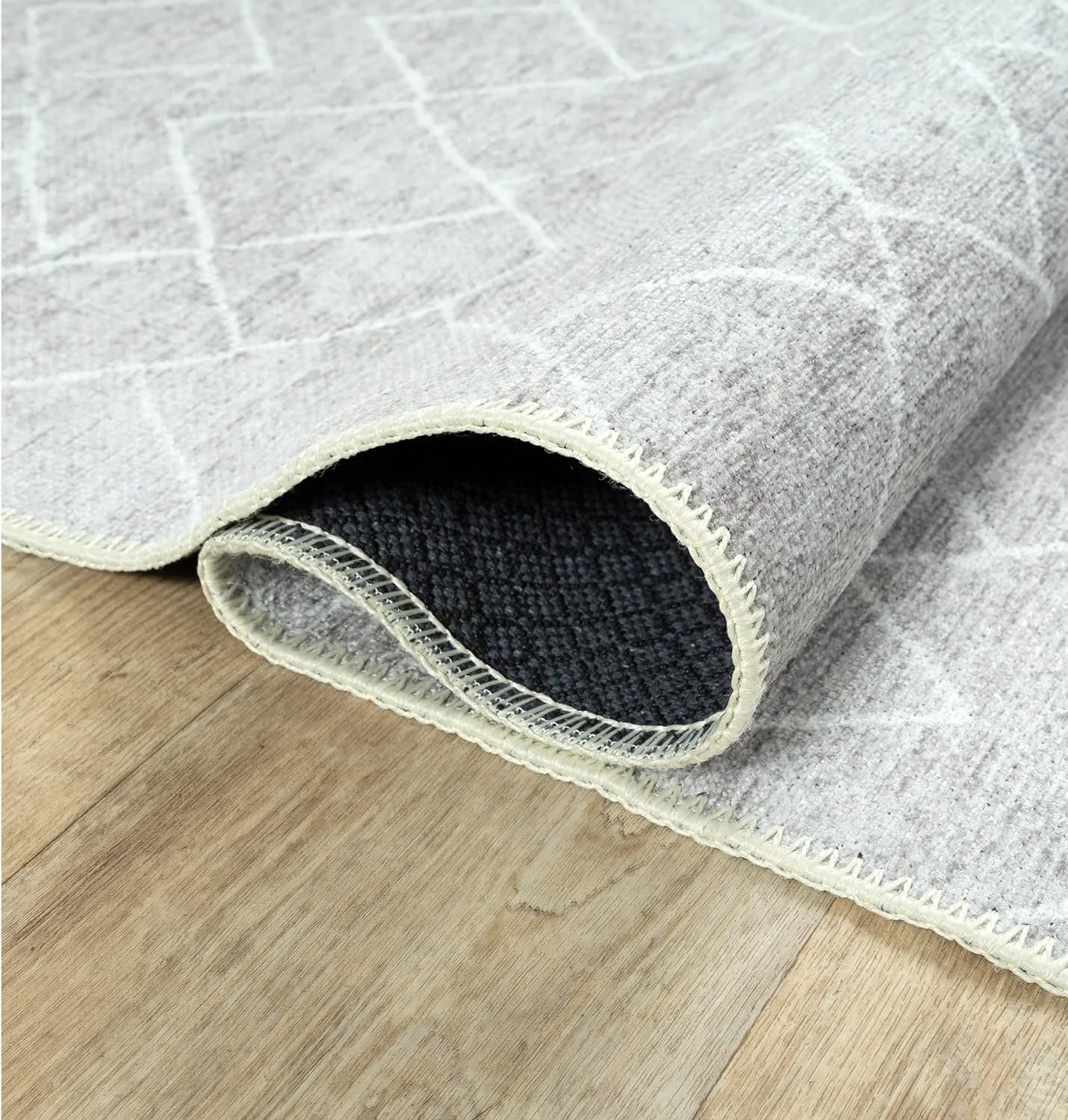 Bloom Rugs Washable Non-Slip 5' x 7' Rug - Gray/Pebble Striped Area Rug for Living Room, Bedroom, Dining Room, and Kitchen - Exact Size: 5' x 7'