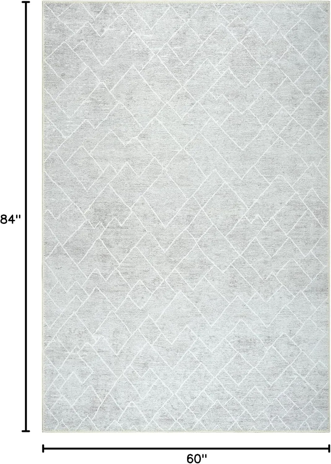 Bloom Rugs Washable Non-Slip 5' x 7' Rug - Gray/Pebble Striped Area Rug for Living Room, Bedroom, Dining Room, and Kitchen - Exact Size: 5' x 7'