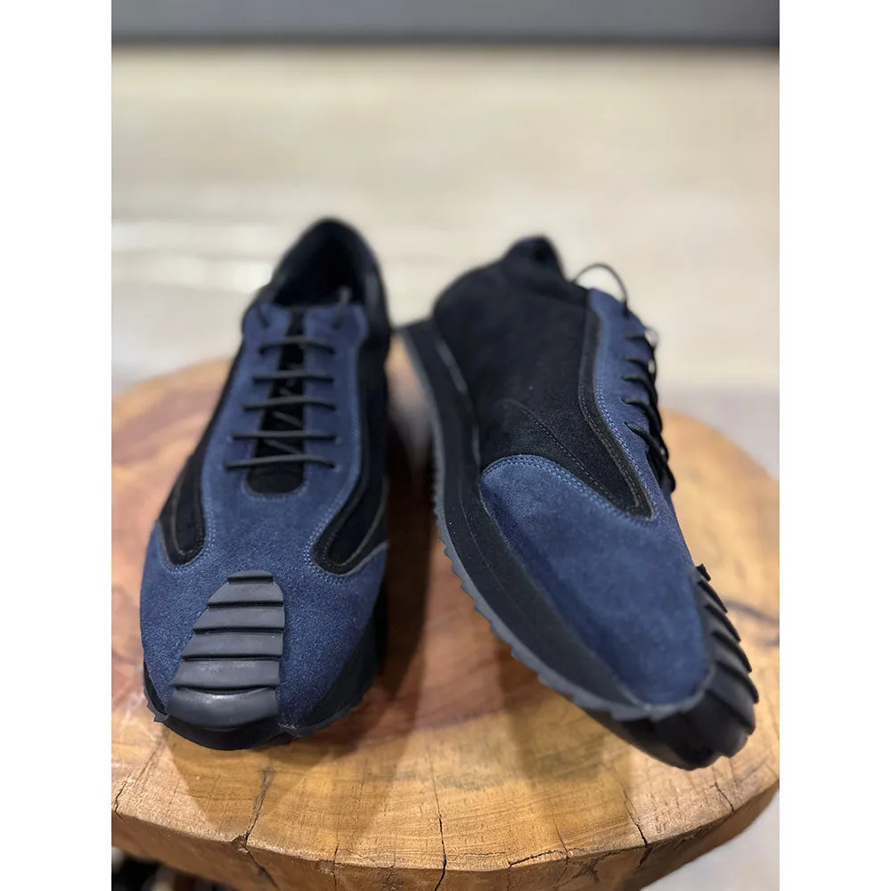 Blue   Black Suede Extralight Modern Trainer Sneaker