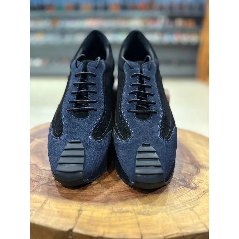Blue   Black Suede Extralight Modern Trainer Sneaker
