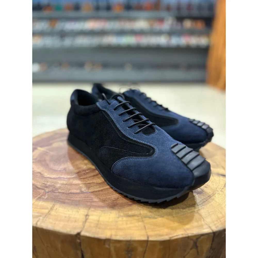 Blue   Black Suede Extralight Modern Trainer Sneaker