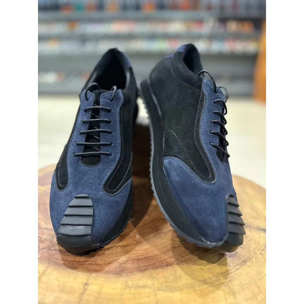 Blue   Black Suede Extralight Modern Trainer Sneaker